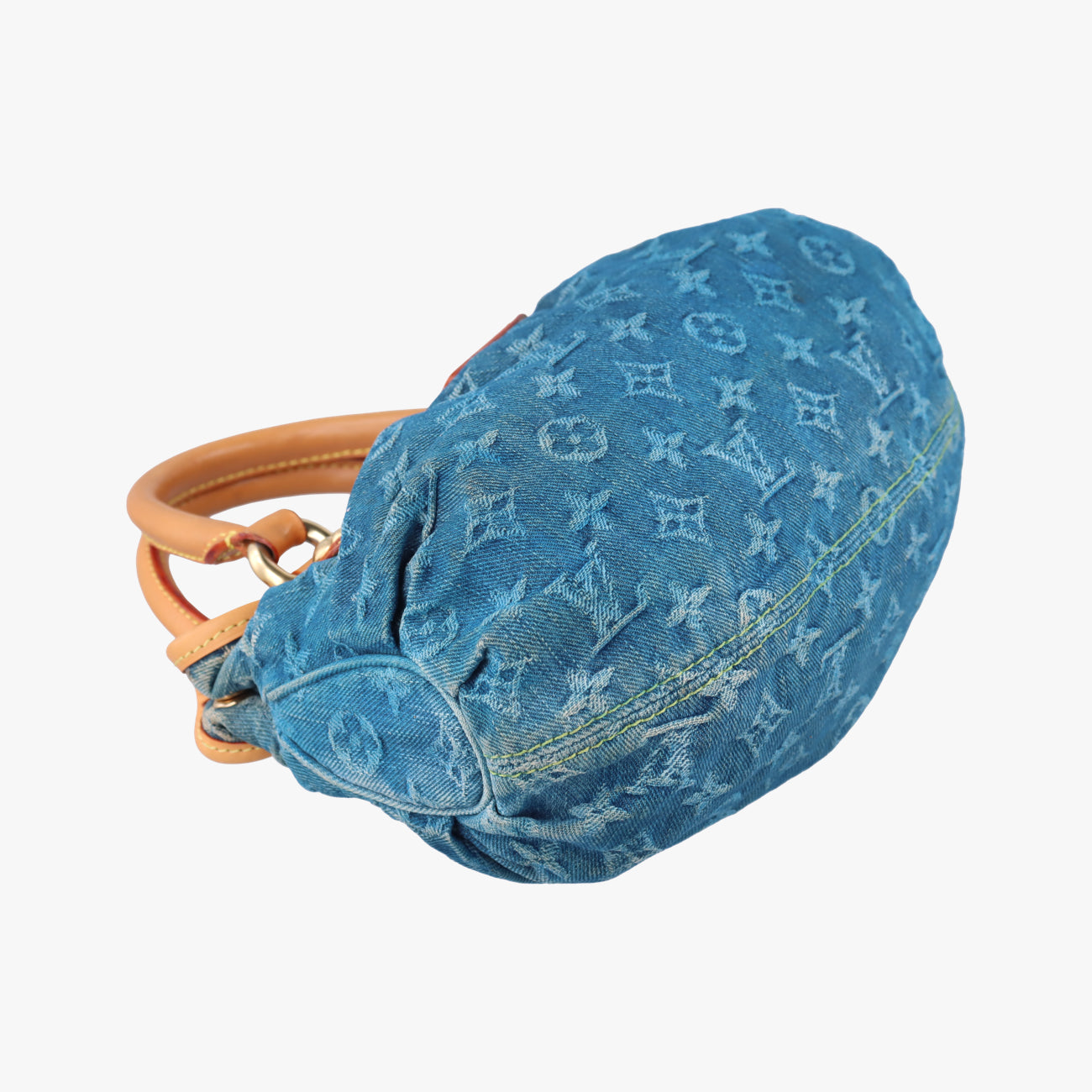 Pre-owned Louis Vuitton PrettyPretty Blue×Beige Monogram Denim M95020 clutchbag | stylenewstar