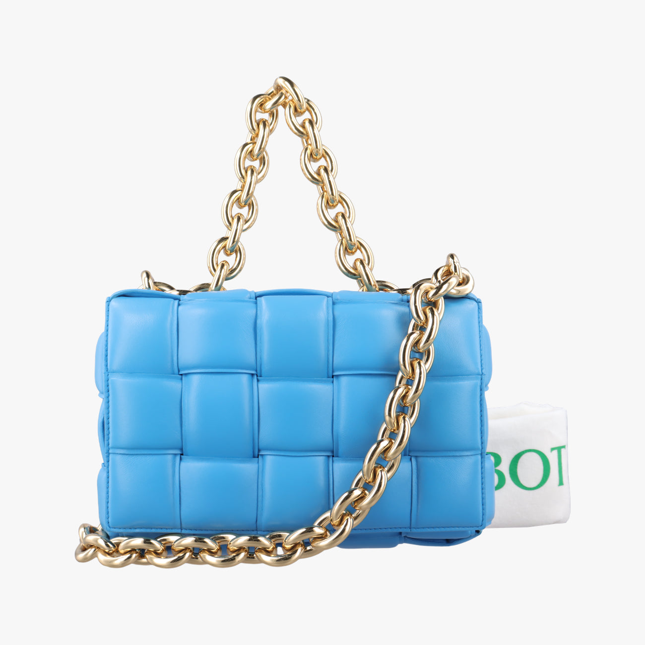 Secondhand Bottega Veneta The Chain Cassette Blue lambskin  shoulderbag | stylenewstar