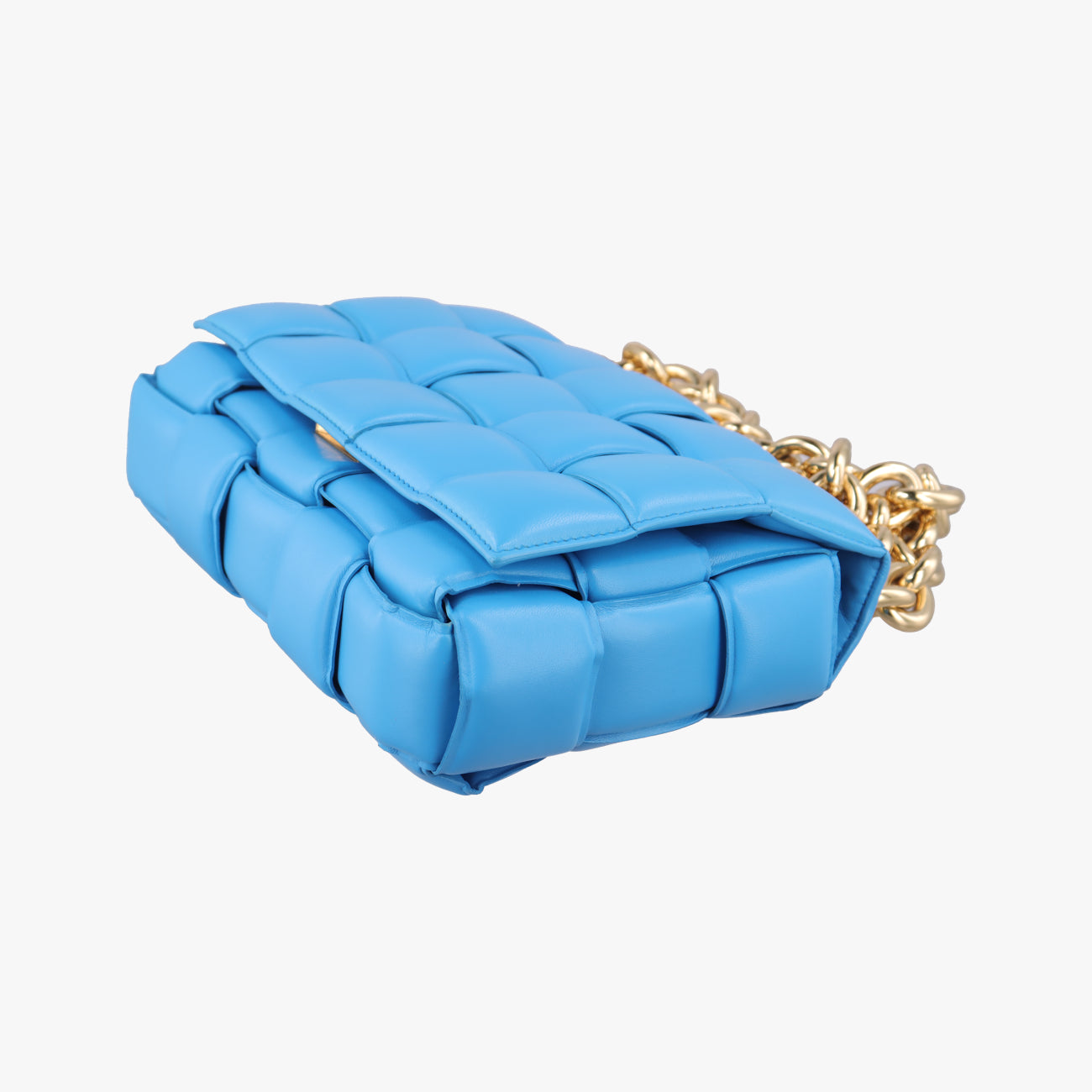 Secondhand Bottega Veneta The Chain Cassette Blue lambskin  shoulderbag | stylenewstar