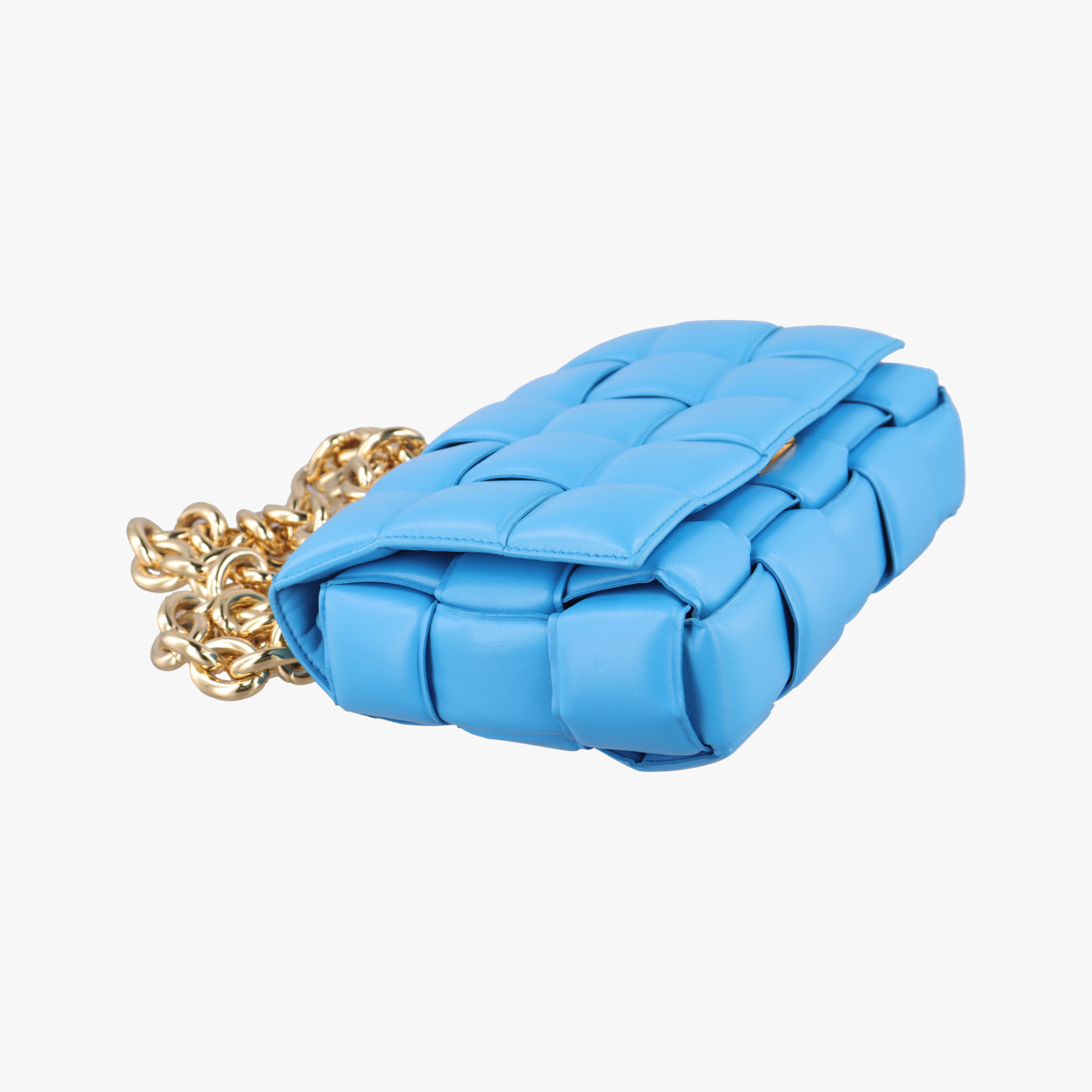 Secondhand Bottega Veneta The Chain Cassette Blue lambskin  shoulderbag | stylenewstar