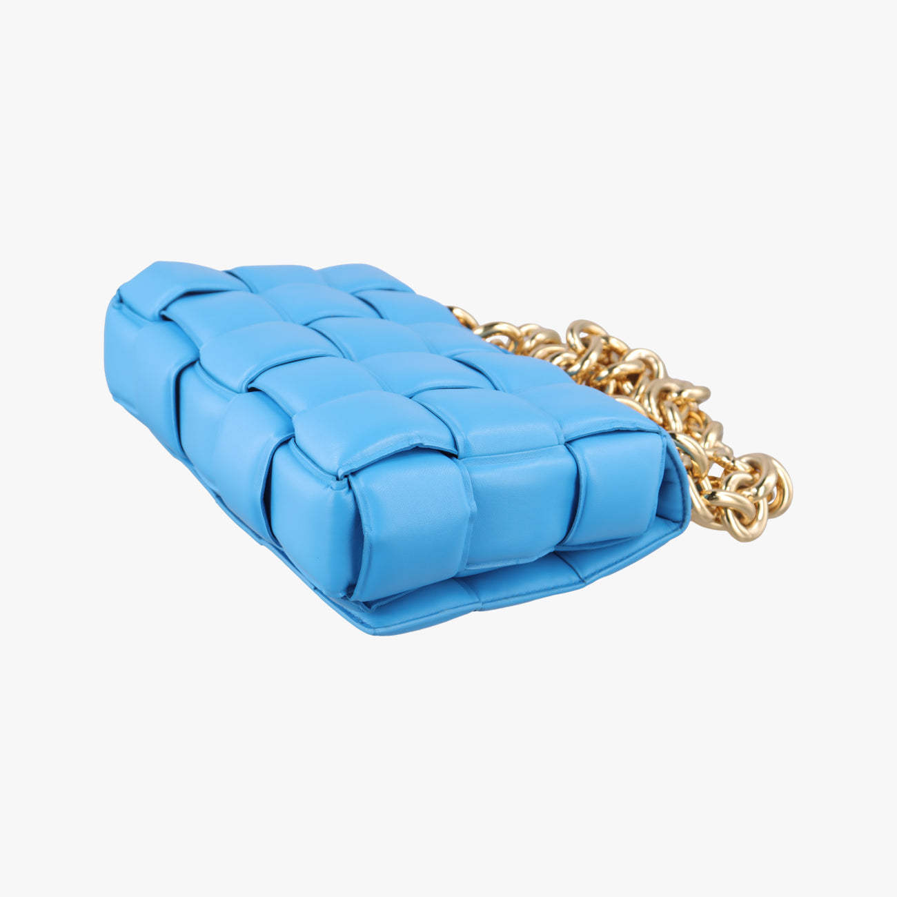 Secondhand Bottega Veneta The Chain Cassette Blue lambskin  shoulderbag | stylenewstar
