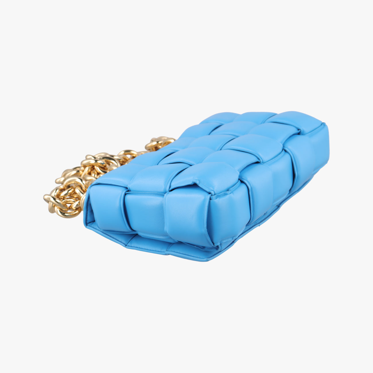Secondhand Bottega Veneta The Chain Cassette Blue lambskin  shoulderbag | stylenewstar