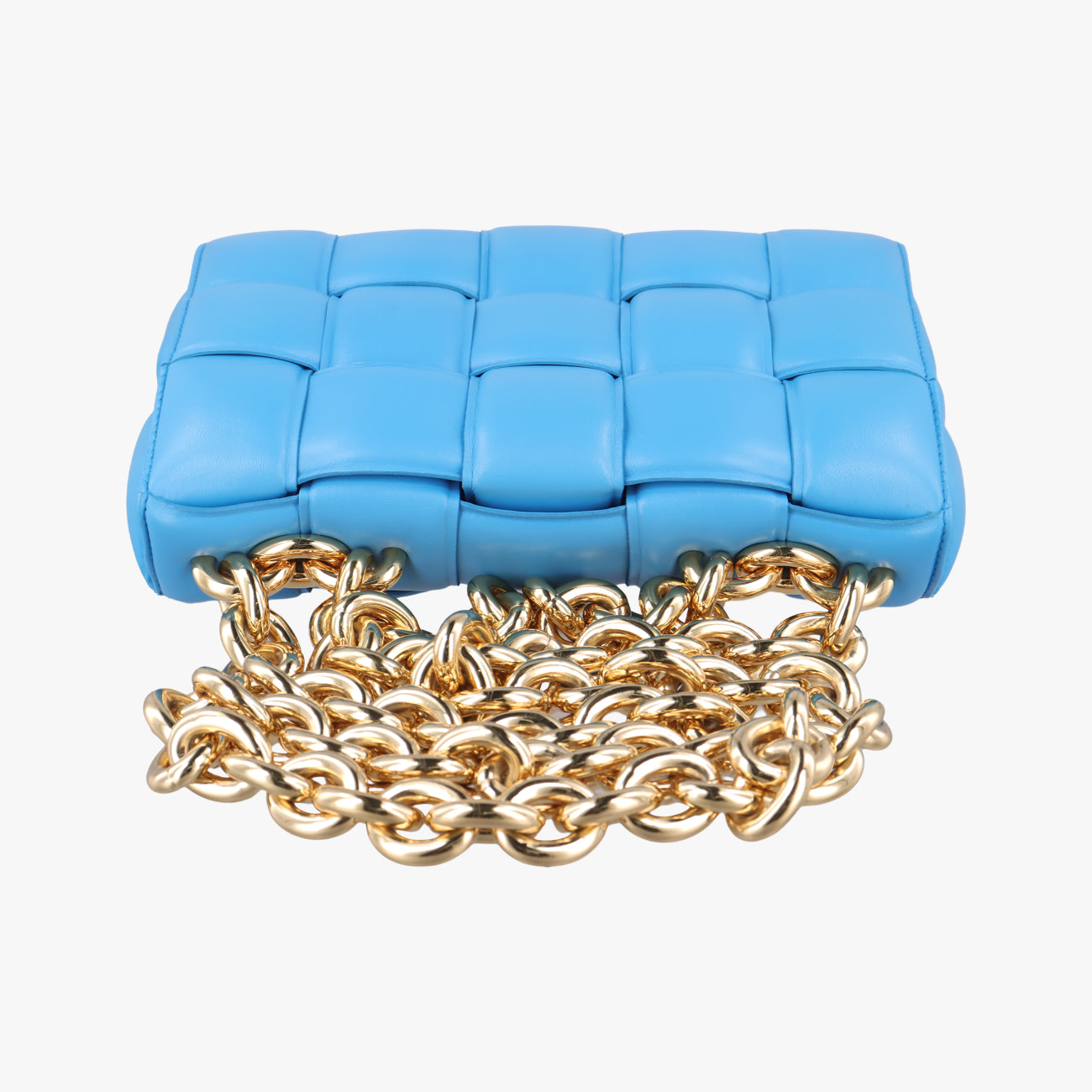 Secondhand Bottega Veneta The Chain Cassette Blue lambskin  shoulderbag | stylenewstar