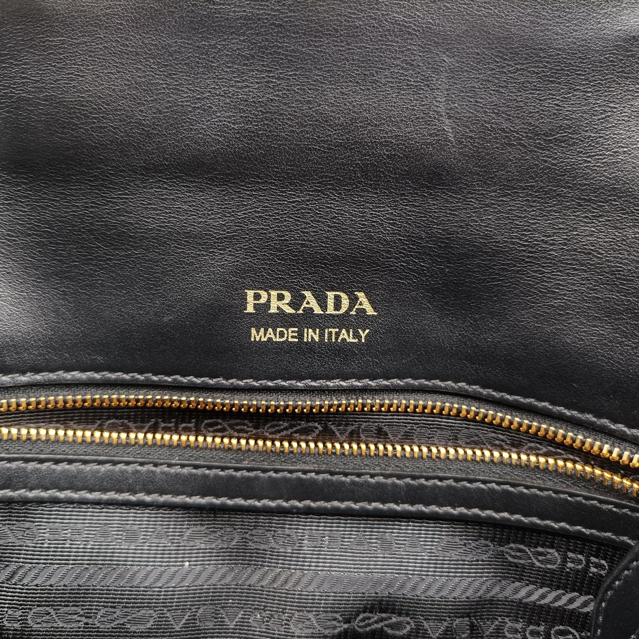 Secondhand Prada Floral Print Plex Metal Ribbon Green×Black×Multicolour Leather  shoulderbag | stylenewstar