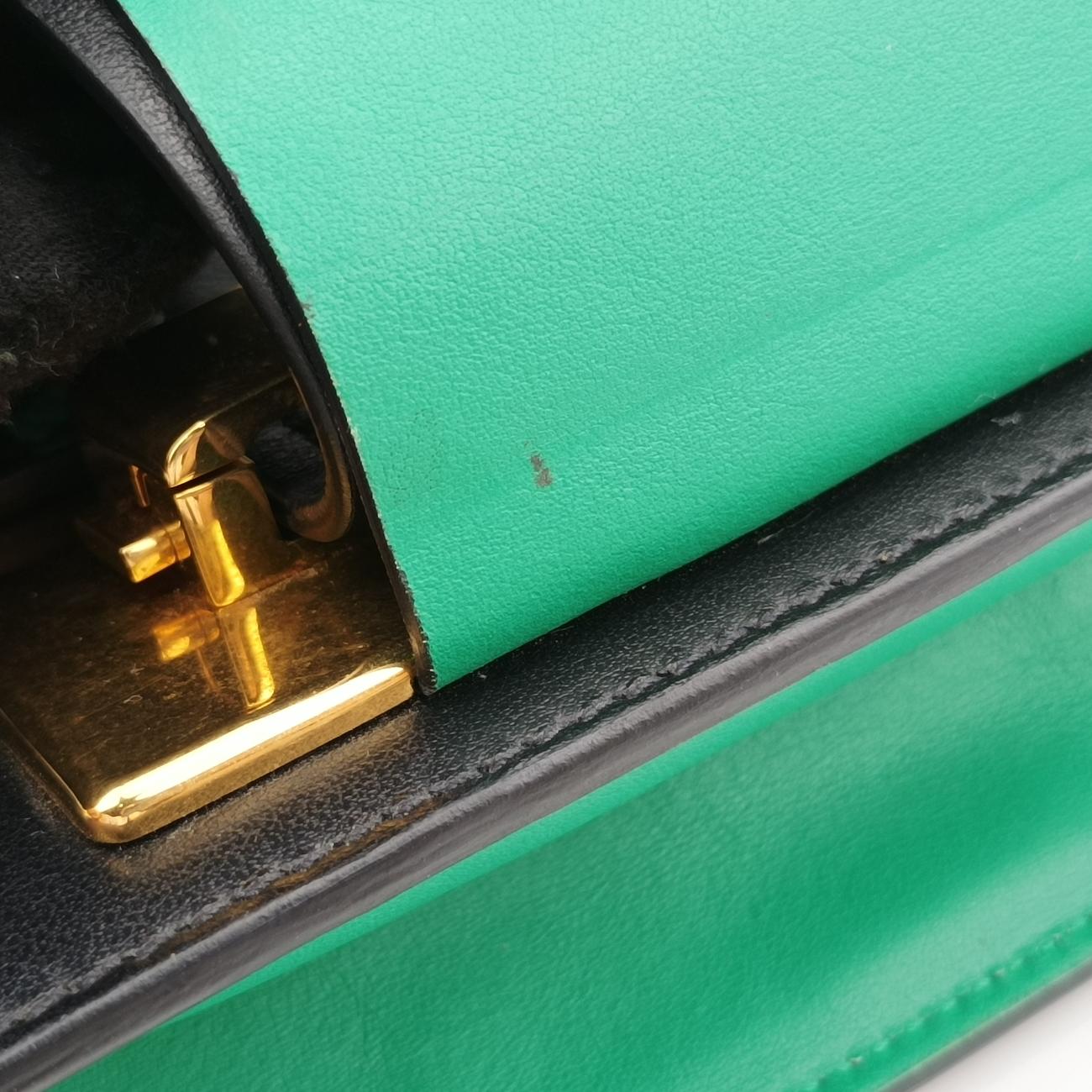 Secondhand Prada Floral Print Plex Metal Ribbon Green×Black×Multicolour Leather  shoulderbag | stylenewstar