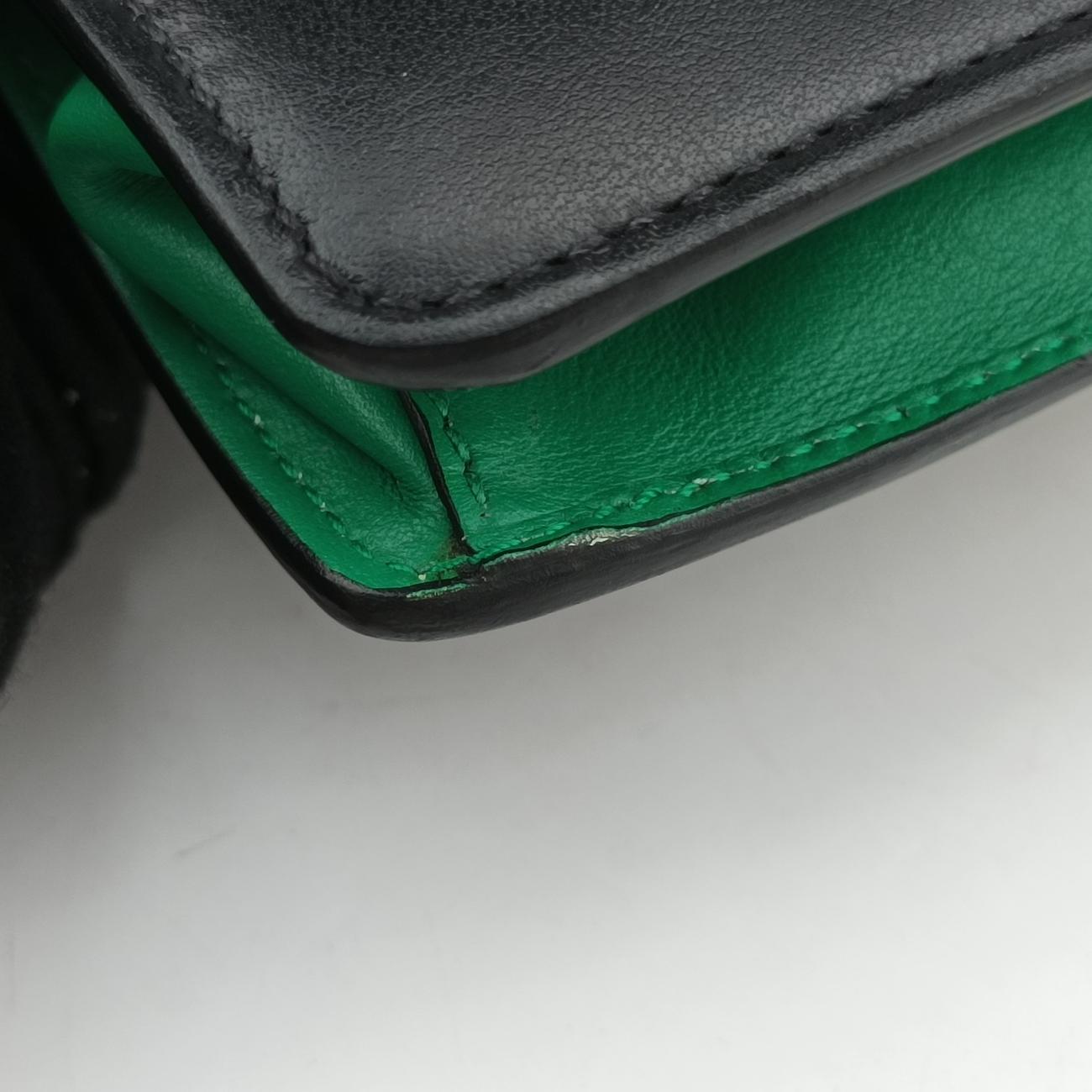 Secondhand Prada Floral Print Plex Metal Ribbon Green×Black×Multicolour Leather  shoulderbag | stylenewstar