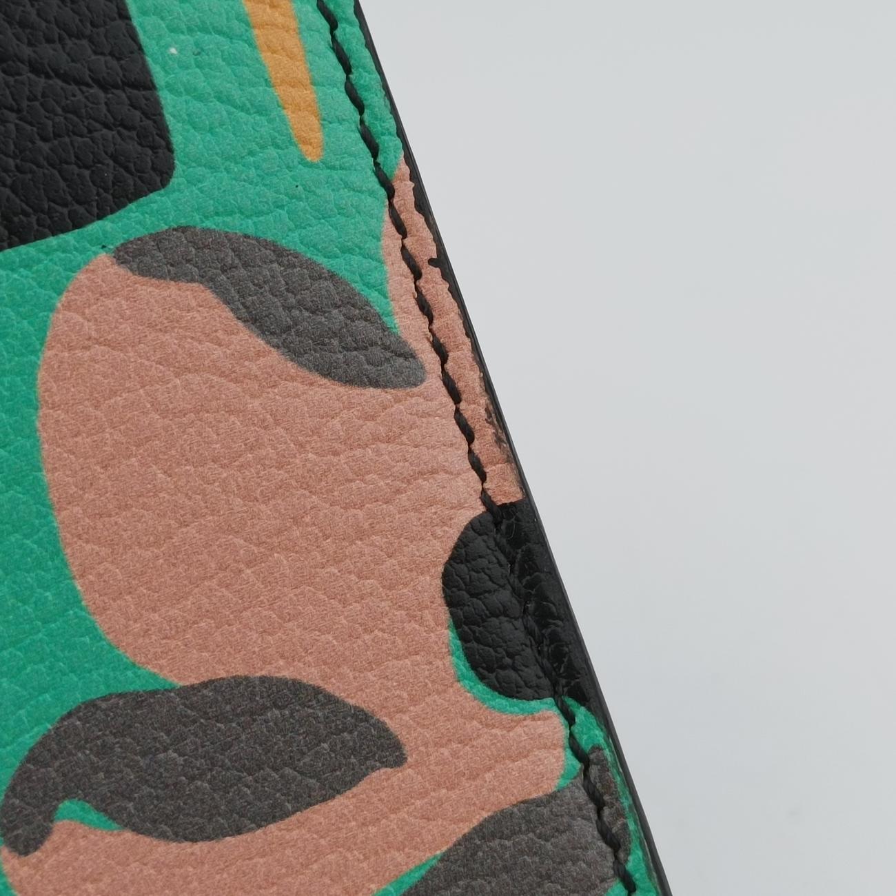 Secondhand Prada Floral Print Plex Metal Ribbon Green×Black×Multicolour Leather  shoulderbag | stylenewstar