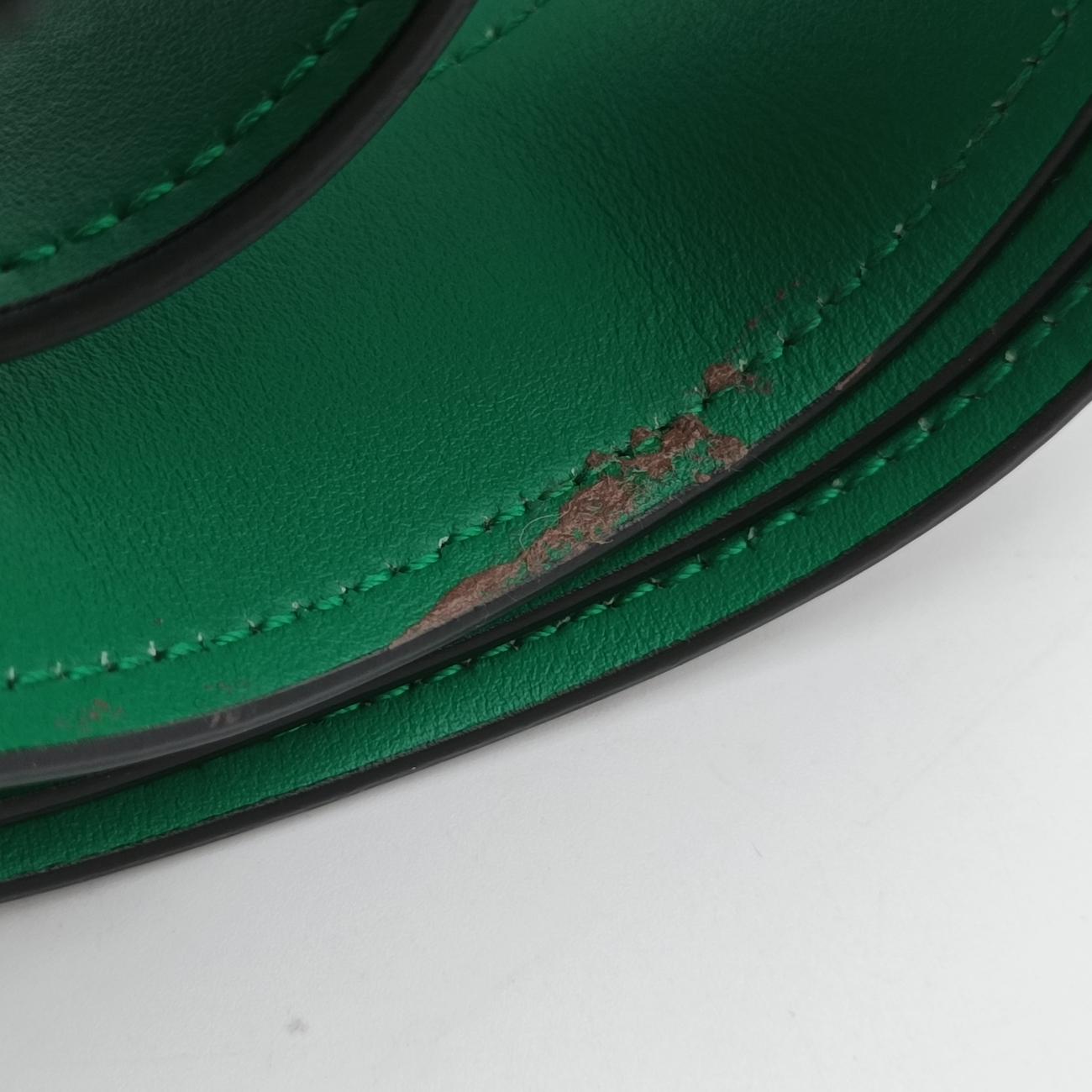 Secondhand Prada Floral Print Plex Metal Ribbon Green×Black×Multicolour Leather  shoulderbag | stylenewstar