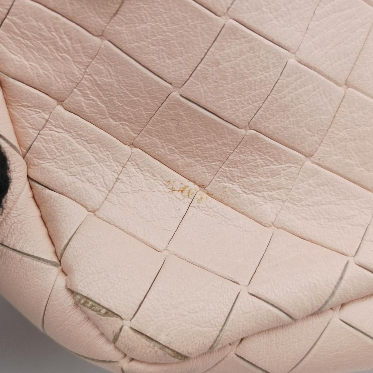 Pre-owned Bottega Veneta Intreccaito pink lambskin  shoulderbag | stylenewstar