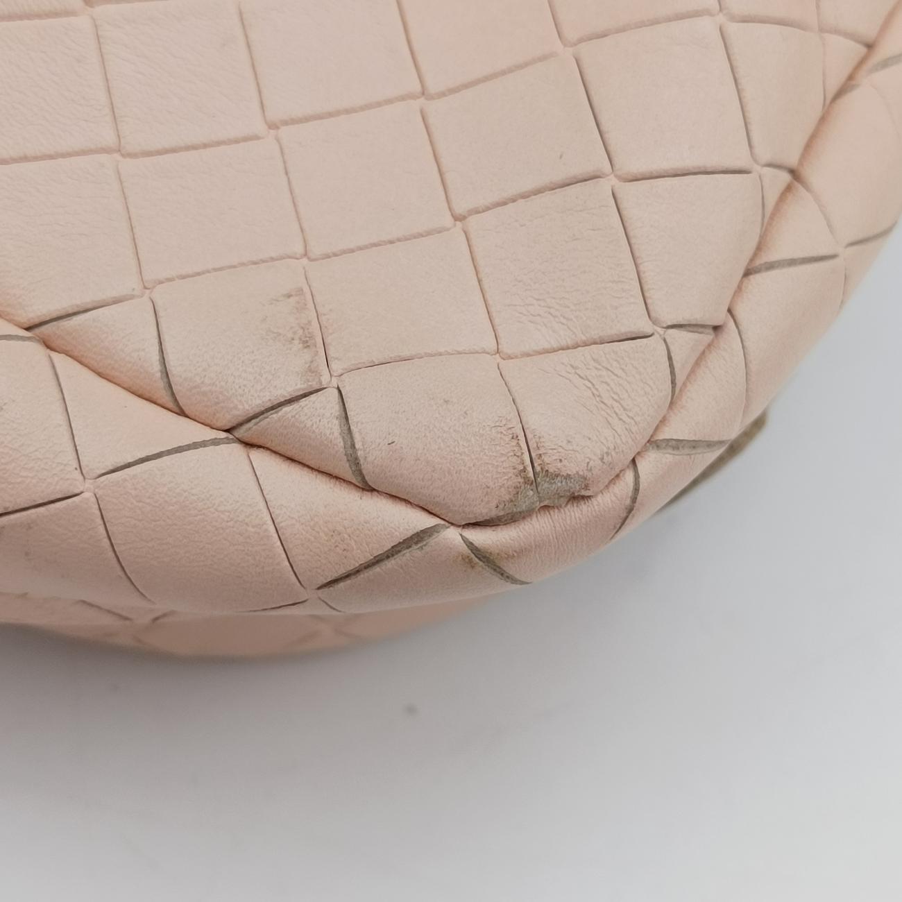 Pre-owned Bottega Veneta Intreccaito pink lambskin  shoulderbag | stylenewstar