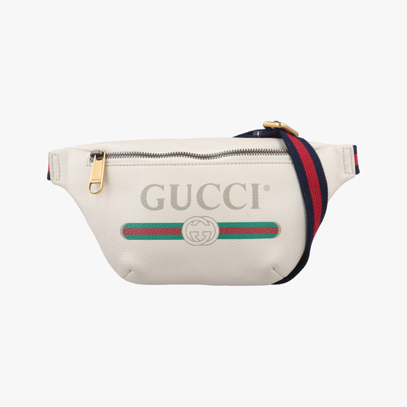 Pre-owned Gucci GUCCI Print White Leather 527792 bum bag/waist bag | stylenewstar