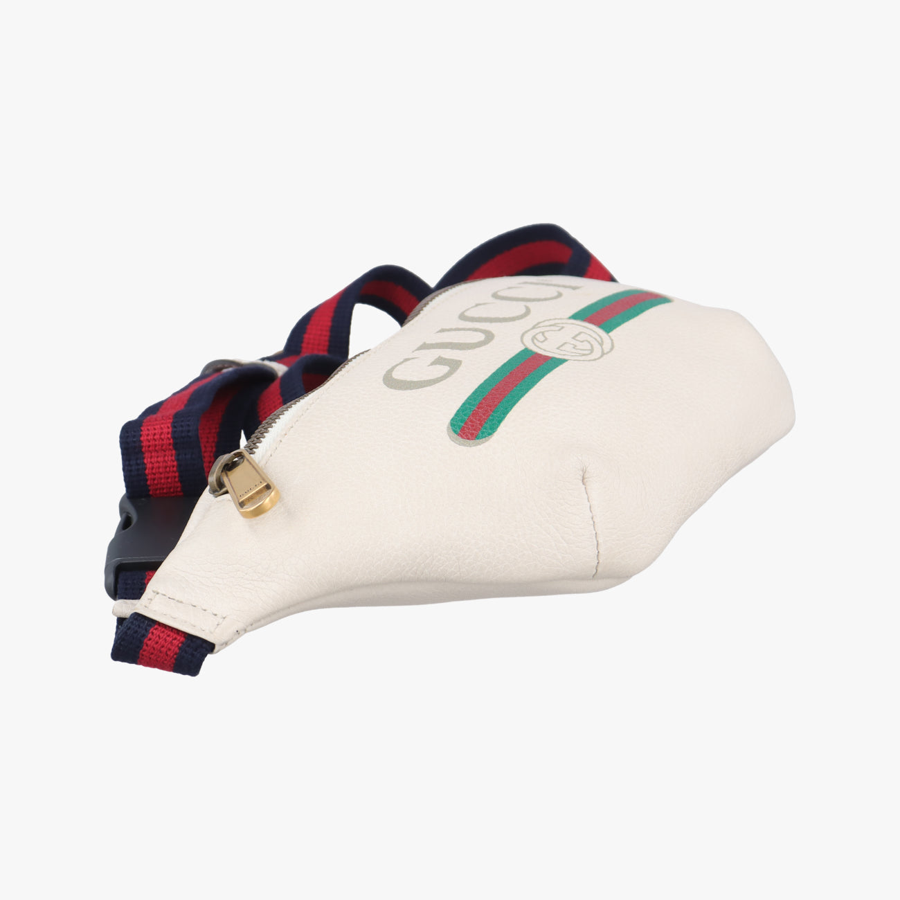 Pre-owned Gucci GUCCI Print White Leather 527792 bum bag/waist bag | stylenewstar