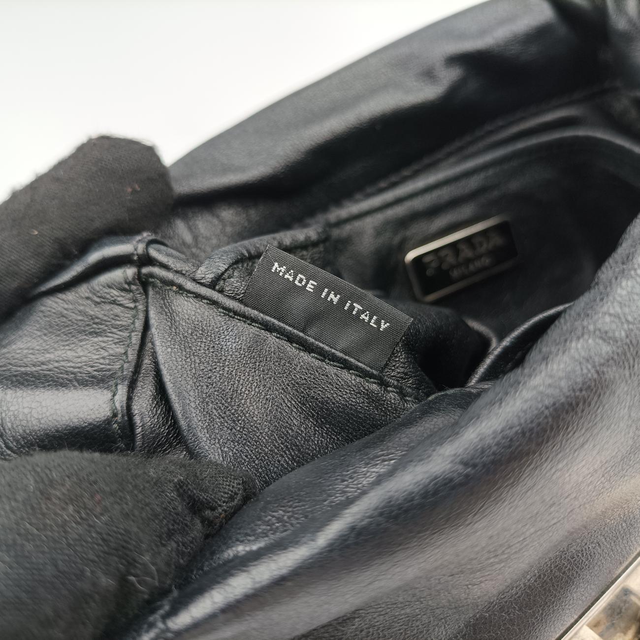 Secondhand Prada Double Flap Black Leather BR5036  shoulderbag | stylenewstar