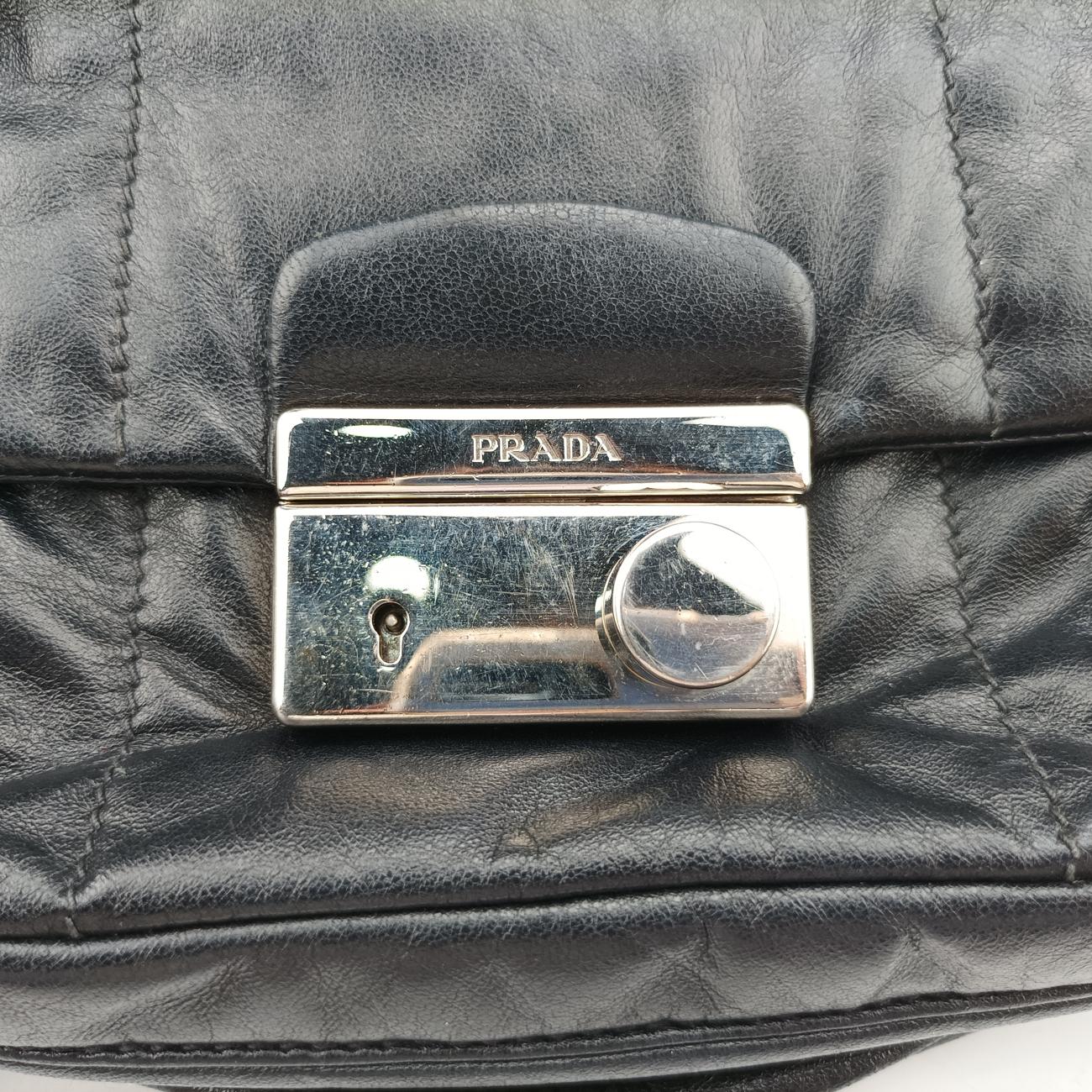 Secondhand Prada Double Flap Black Leather BR5036  shoulderbag | stylenewstar