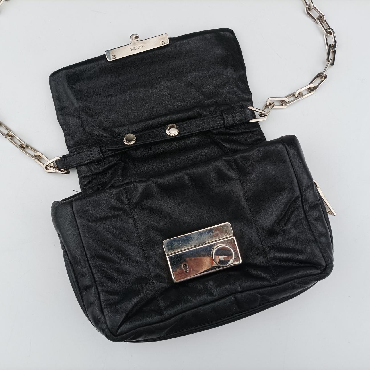 Secondhand Prada Double Flap Black Leather BR5036  shoulderbag | stylenewstar