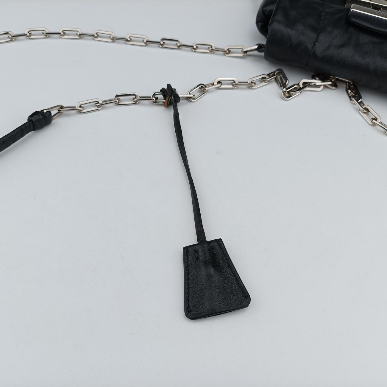 Secondhand Prada Double Flap Black Leather BR5036  shoulderbag | stylenewstar