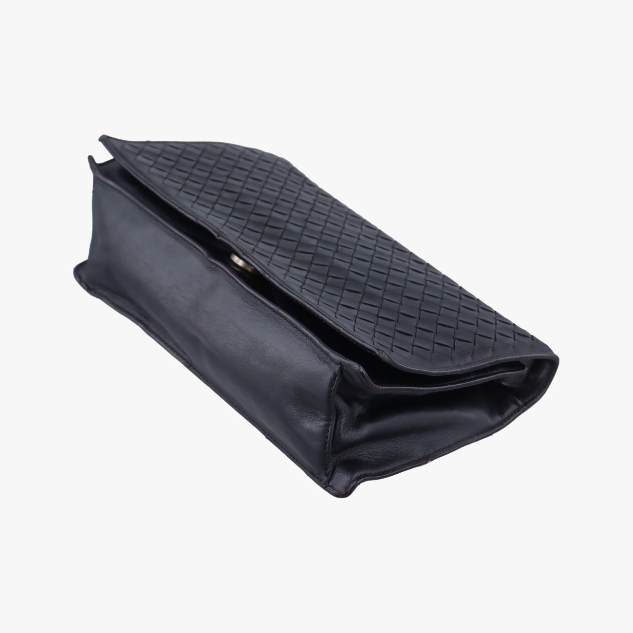 Pre-owned Bottega Veneta Intrecciato Black lambskin  shoulderbag | stylenewstar