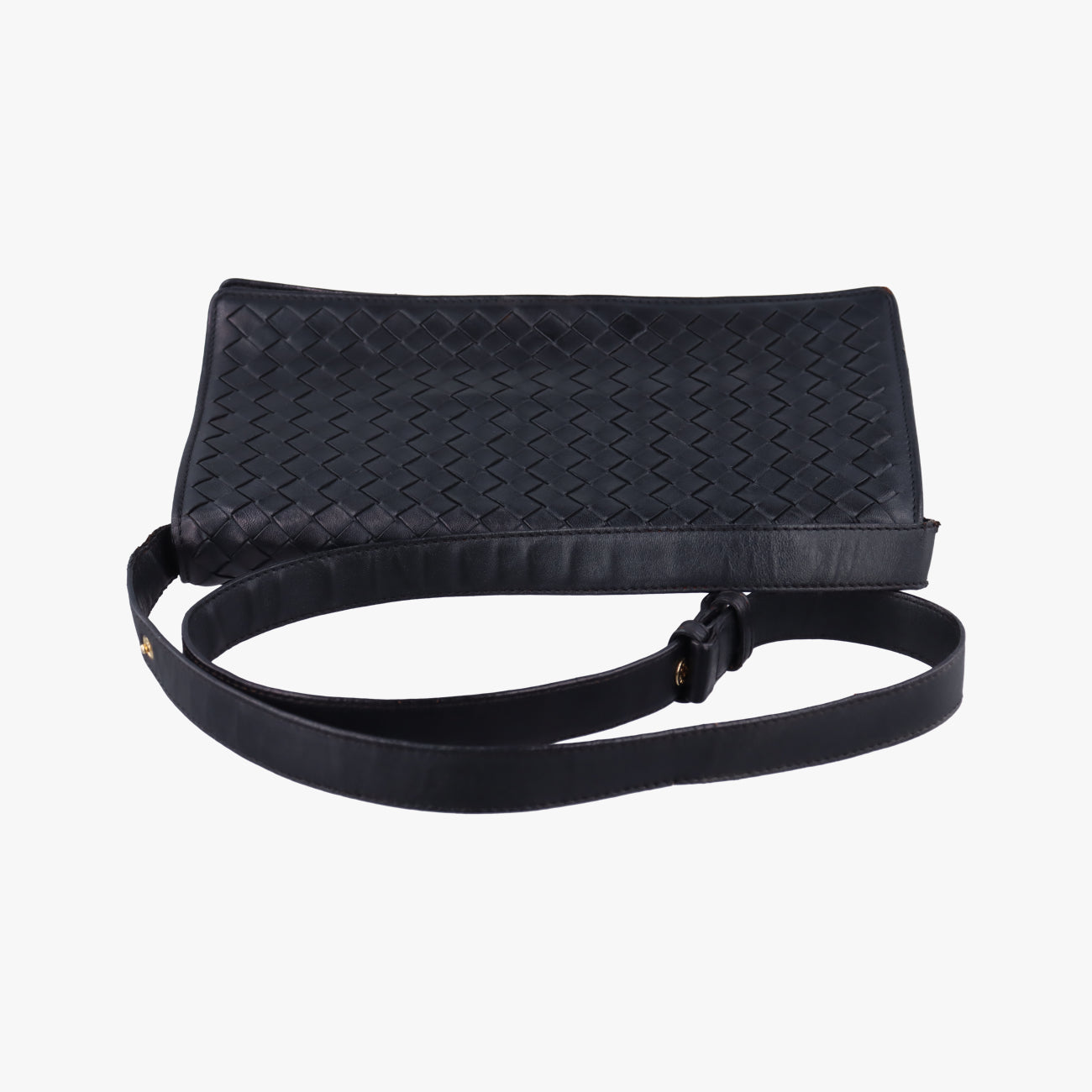 Pre-owned Bottega Veneta Intrecciato Black lambskin  shoulderbag | stylenewstar