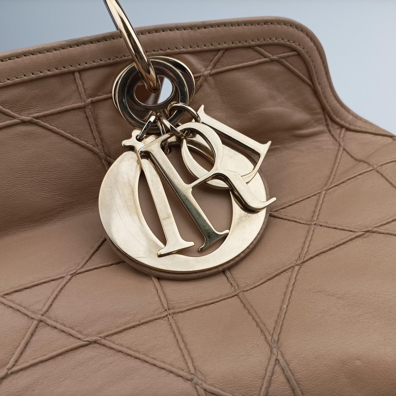 Pre-owned Christian Dior Granville Beige lambskin  handbag | stylenewstar