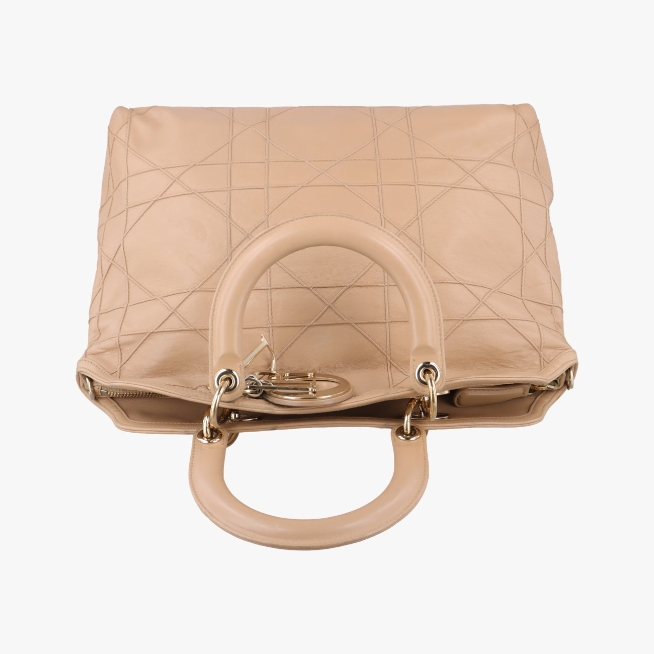 Pre-owned Christian Dior Granville Beige lambskin  handbag | stylenewstar
