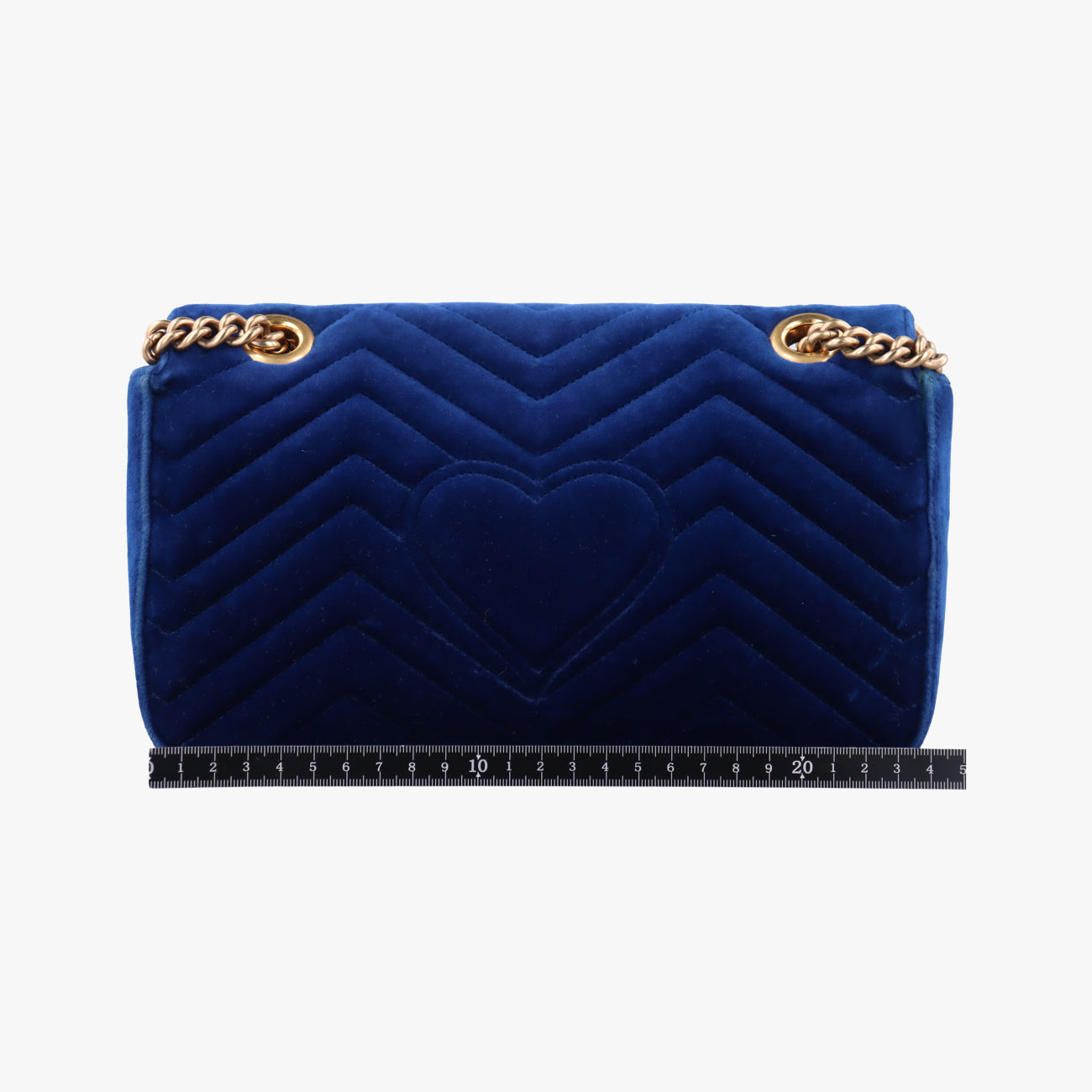 Pre-owned Gucci GG Marmont Navy×Multicolour velour 443497 shoulderbag | stylenewstar