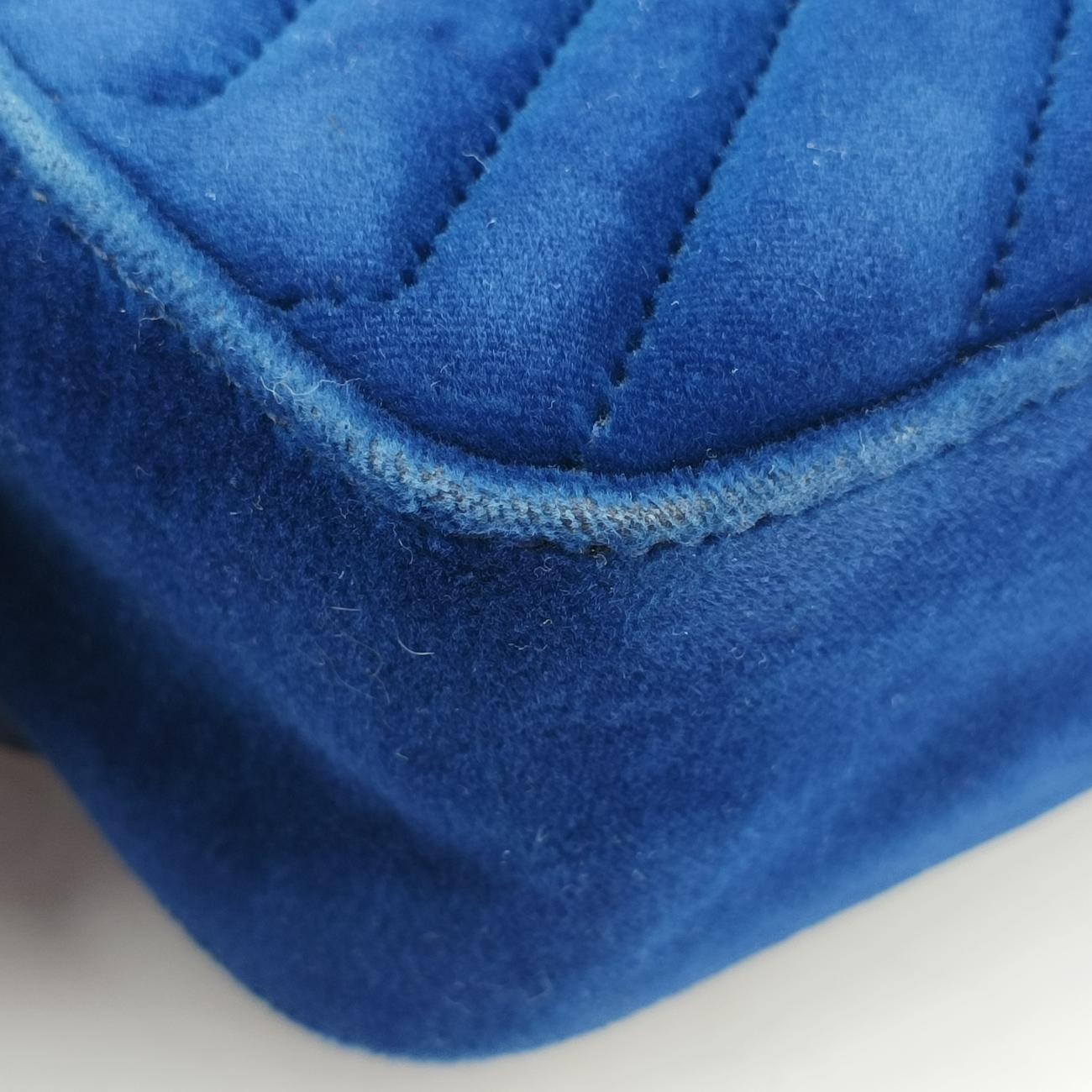 Pre-owned Gucci GG Marmont Navy×Multicolour velour 443497 shoulderbag | stylenewstar