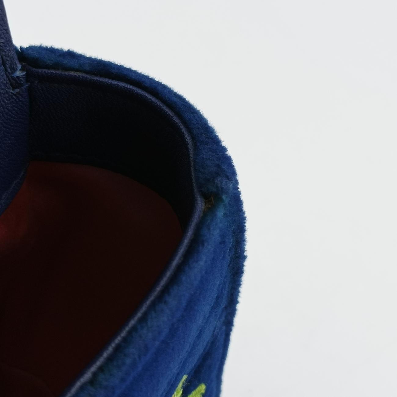 Pre-owned Gucci GG Marmont Navy×Multicolour velour 443497 shoulderbag | stylenewstar