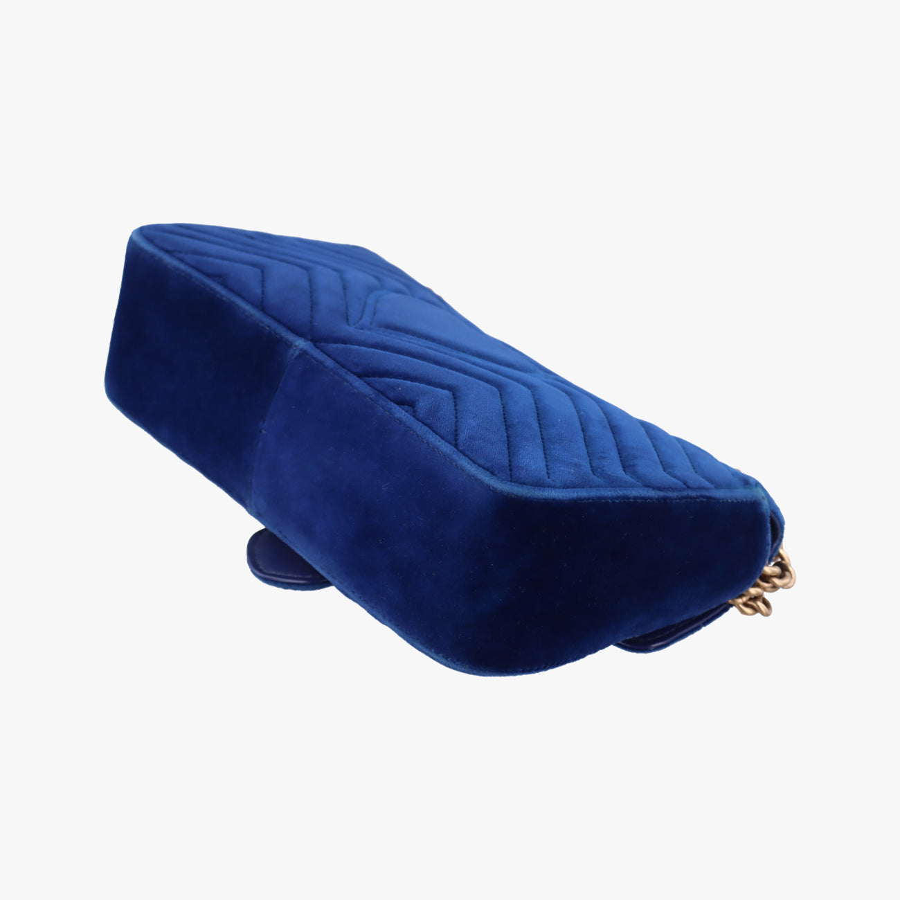 Pre-owned Gucci GG Marmont Navy×Multicolour velour 443497 shoulderbag | stylenewstar