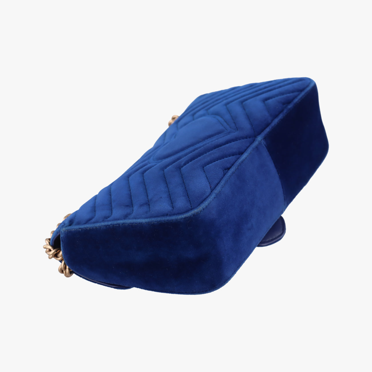 Pre-owned Gucci GG Marmont Navy×Multicolour velour 443497 shoulderbag | stylenewstar