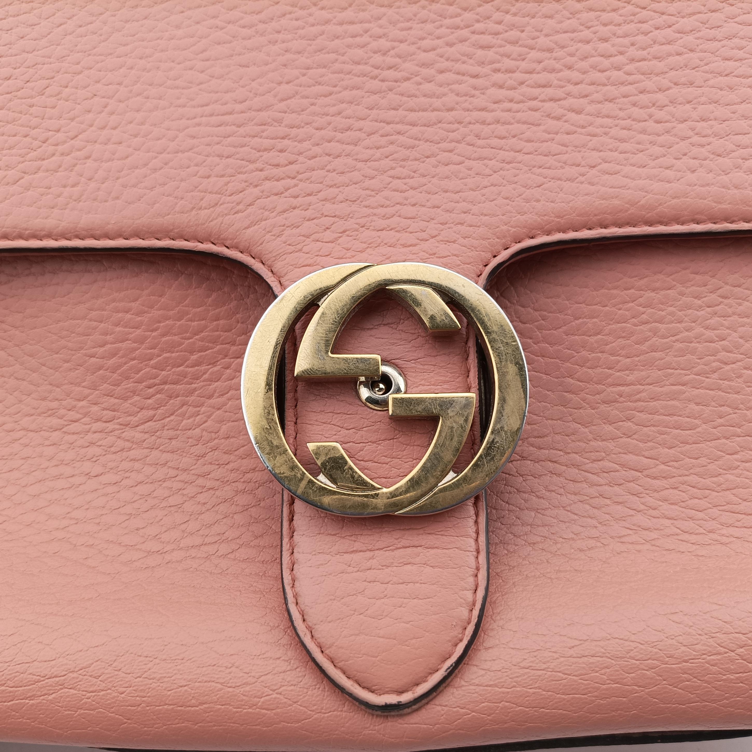 Vintage Gucci Interlocking G Pink Leather 510302 shoulderbag | stylenewstar