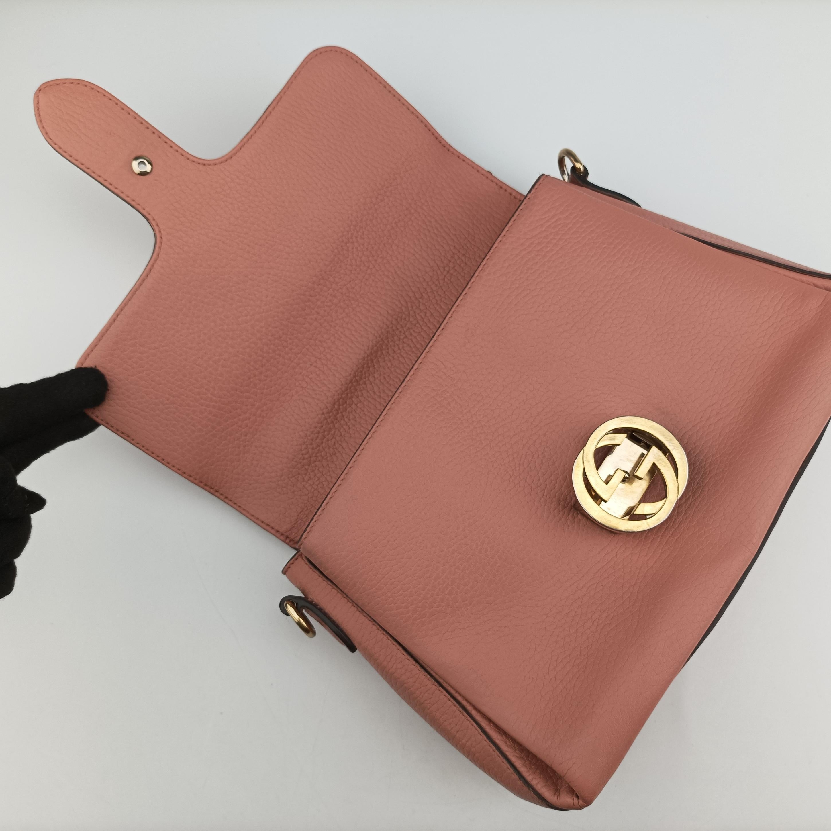 Vintage Gucci Interlocking G Pink Leather 510302 shoulderbag | stylenewstar