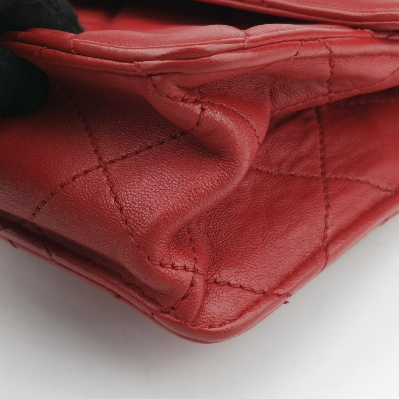 Pre-owned Chanel Paris-Byzance Take Away Flap Red lambskin A66738 shoulderbag | stylenewstar