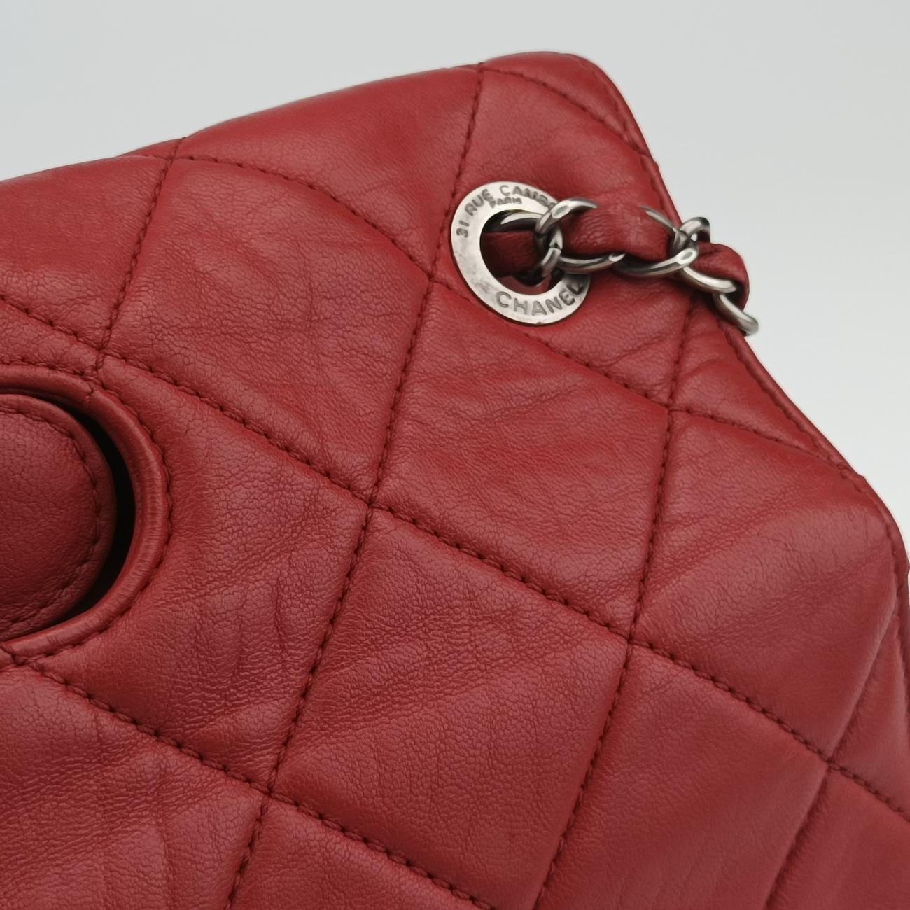 Pre-owned Chanel Paris-Byzance Take Away Flap Red lambskin A66738 shoulderbag | stylenewstar