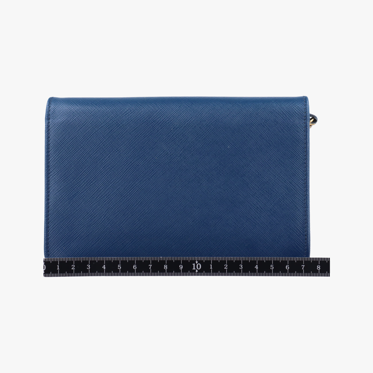 Pre-owned Prada Triangle Logo Blue Saffiano Leather WS23659 shoulderbag | stylenewstar