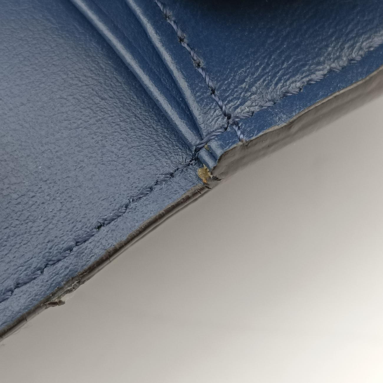 Pre-owned Fendi Monster Eyes Continental Blue Leather 8M0365 handbag | stylenewstar