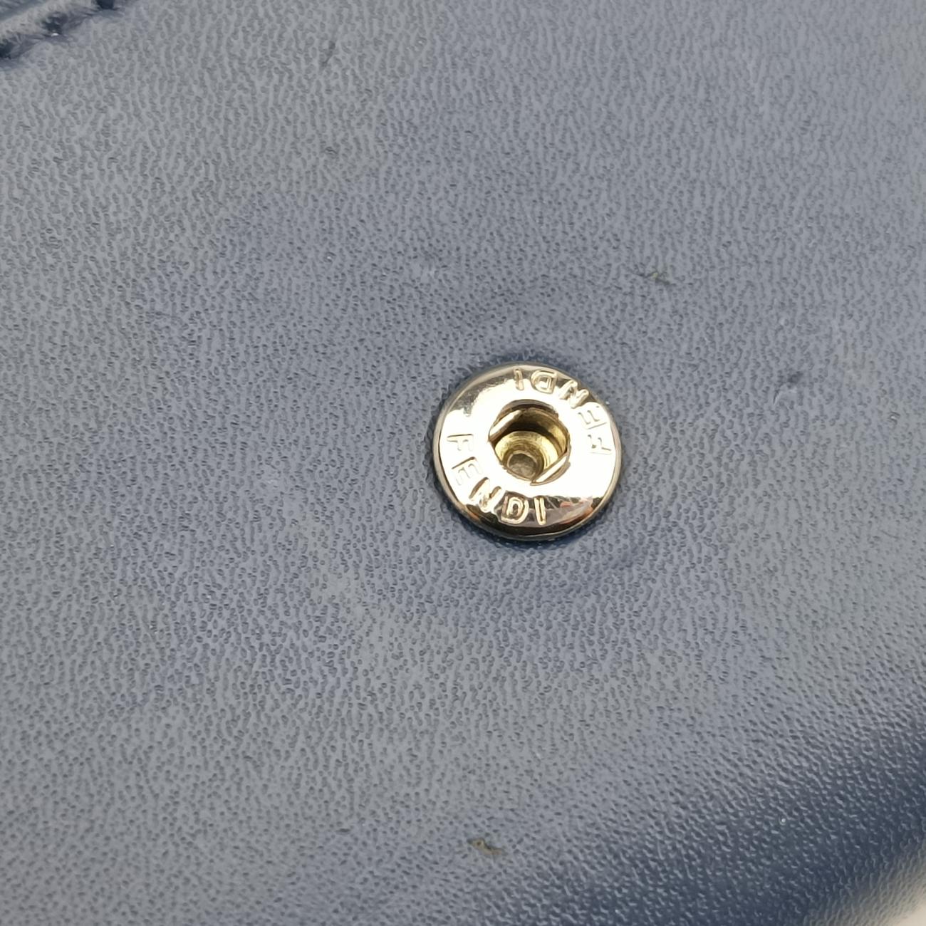 Pre-owned Fendi Monster Eyes Continental Blue Leather 8M0365 handbag | stylenewstar