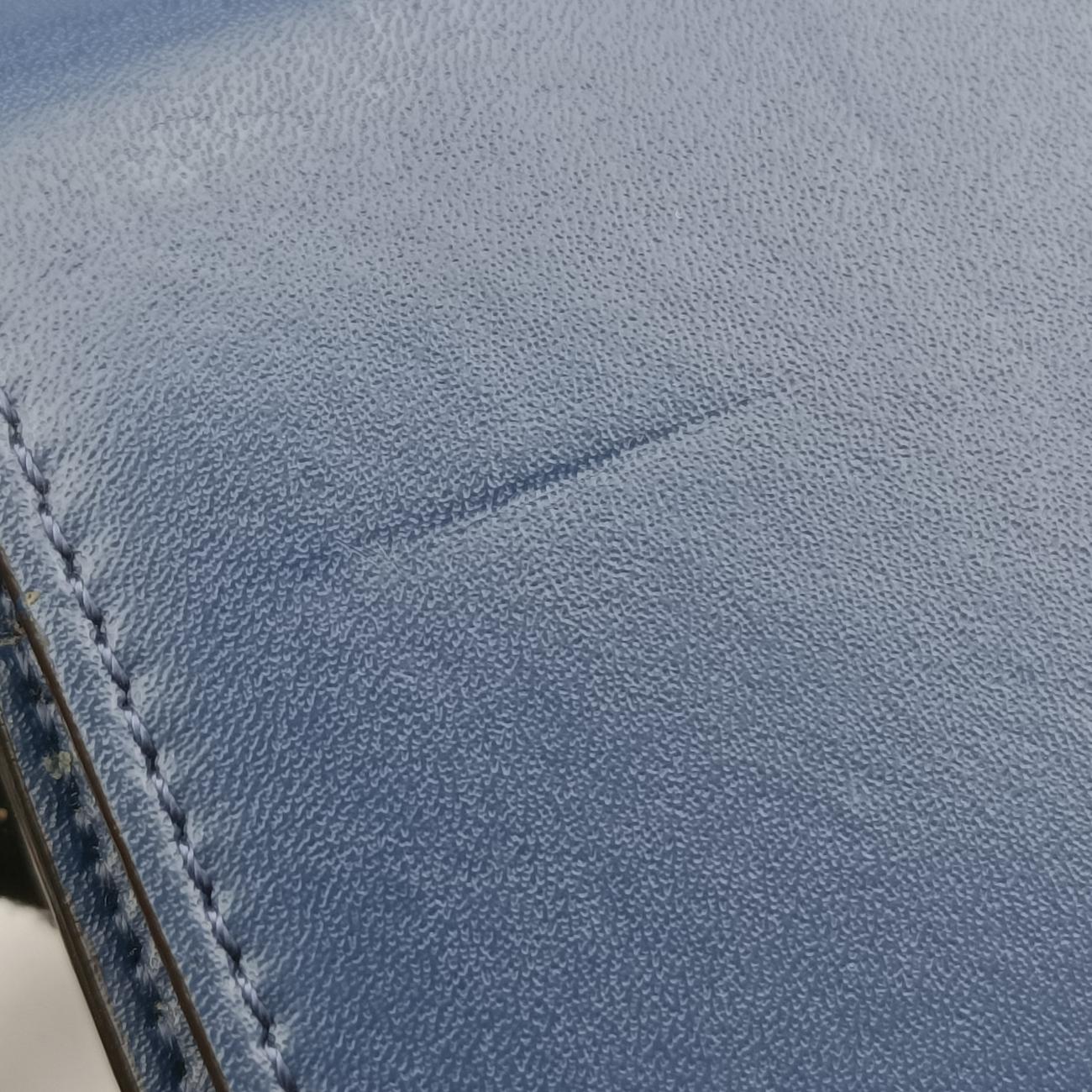 Pre-owned Fendi Monster Eyes Continental Blue Leather 8M0365 handbag | stylenewstar