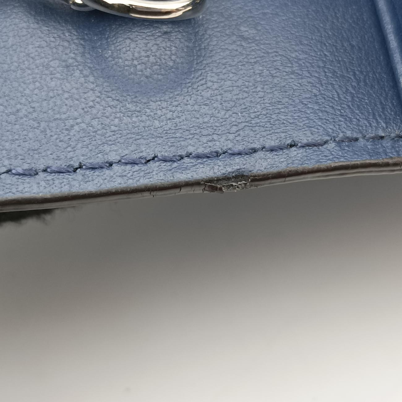 Pre-owned Fendi Monster Eyes Continental Blue Leather 8M0365 handbag | stylenewstar