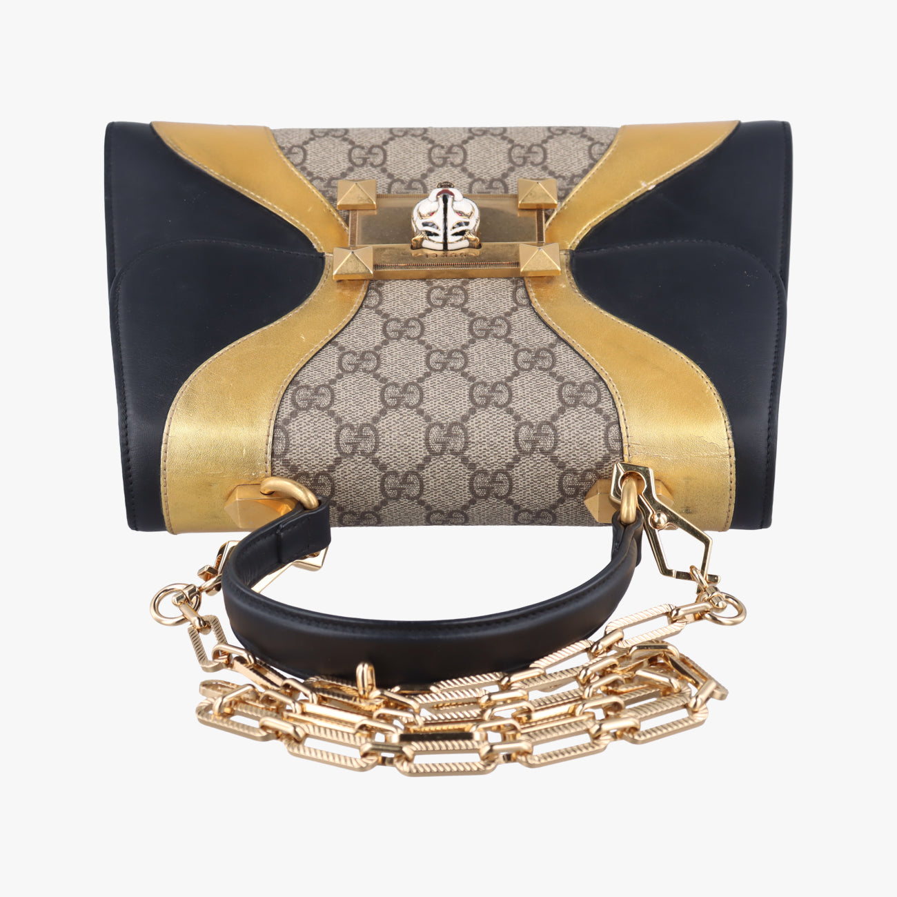 Vintage Gucci Osiride GG Supreme beige×black×Multicolour Leather × Canvas 497996 shoulderbag | stylenewstar