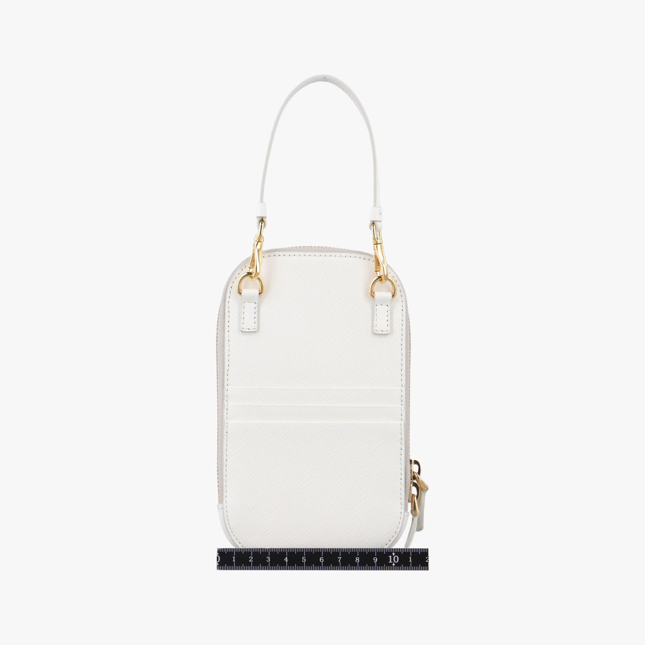 Pre-owned Prada Triangle logo White Saffiano Leather 1DH030 shoulderbag | stylenewstar