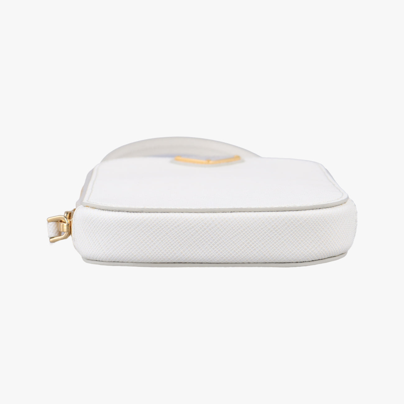 Pre-owned Prada Triangle logo White Saffiano Leather 1DH030 shoulderbag | stylenewstar