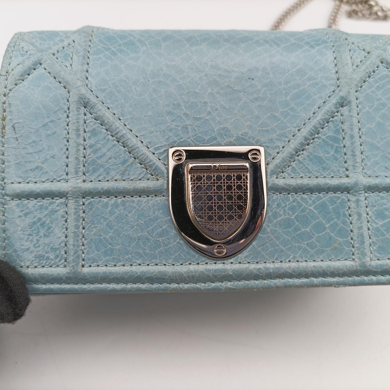 Secondhand Christian Dior Diorama Blue Leather  shoulderbag | stylenewstar