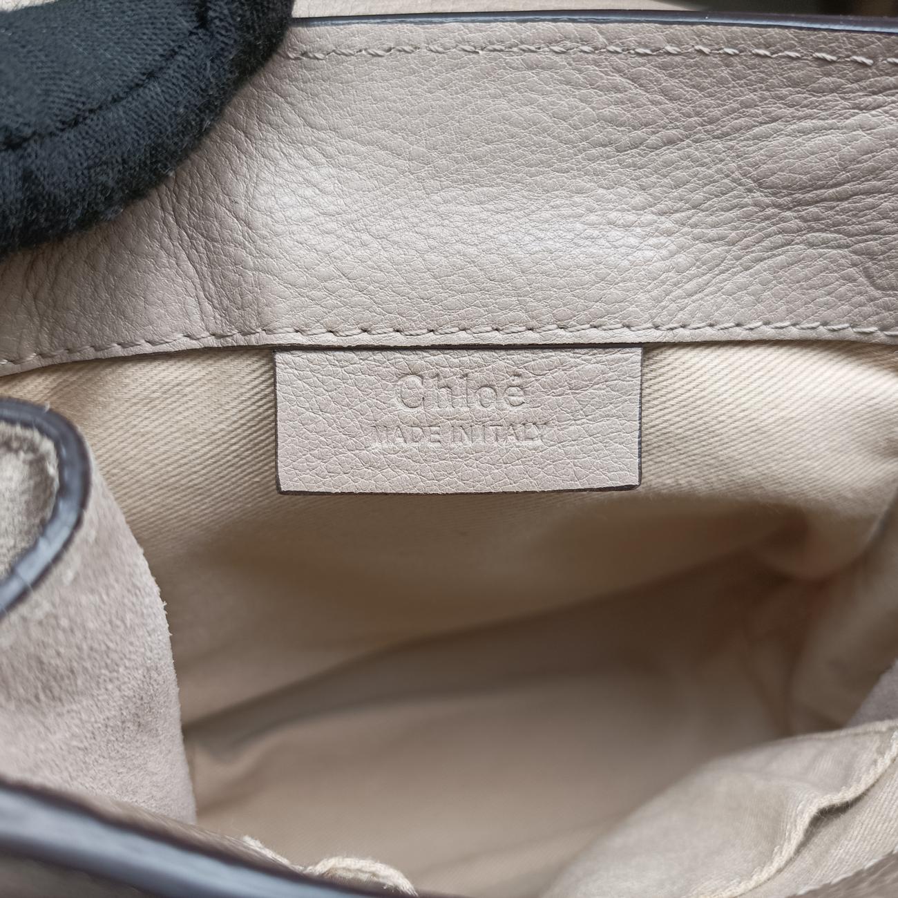 Pre-owned Chloe FAYE mini Grey Suede × leather  backpack/rucksack | stylenewstar