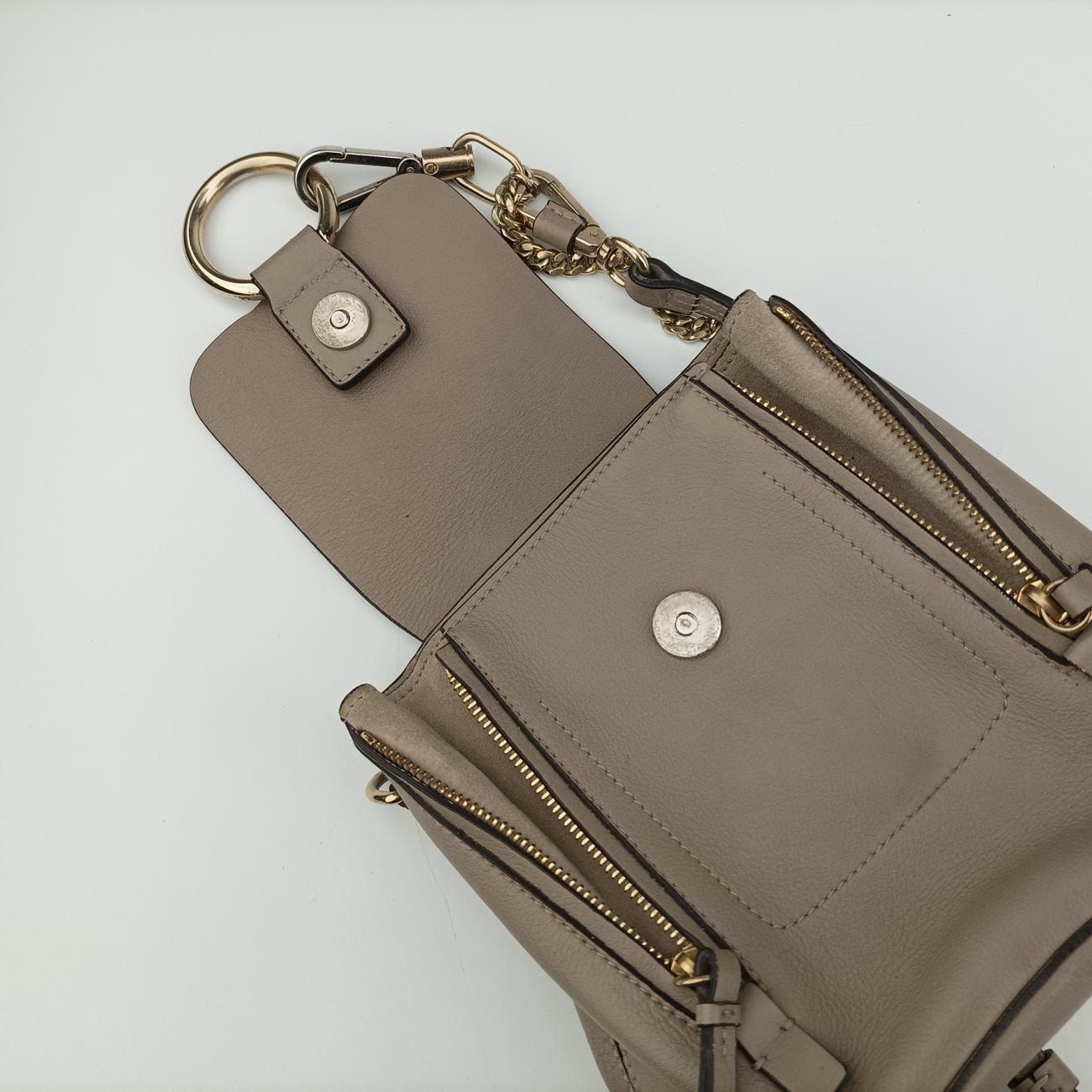 Pre-owned Chloe FAYE mini Grey Suede × leather  backpack/rucksack | stylenewstar