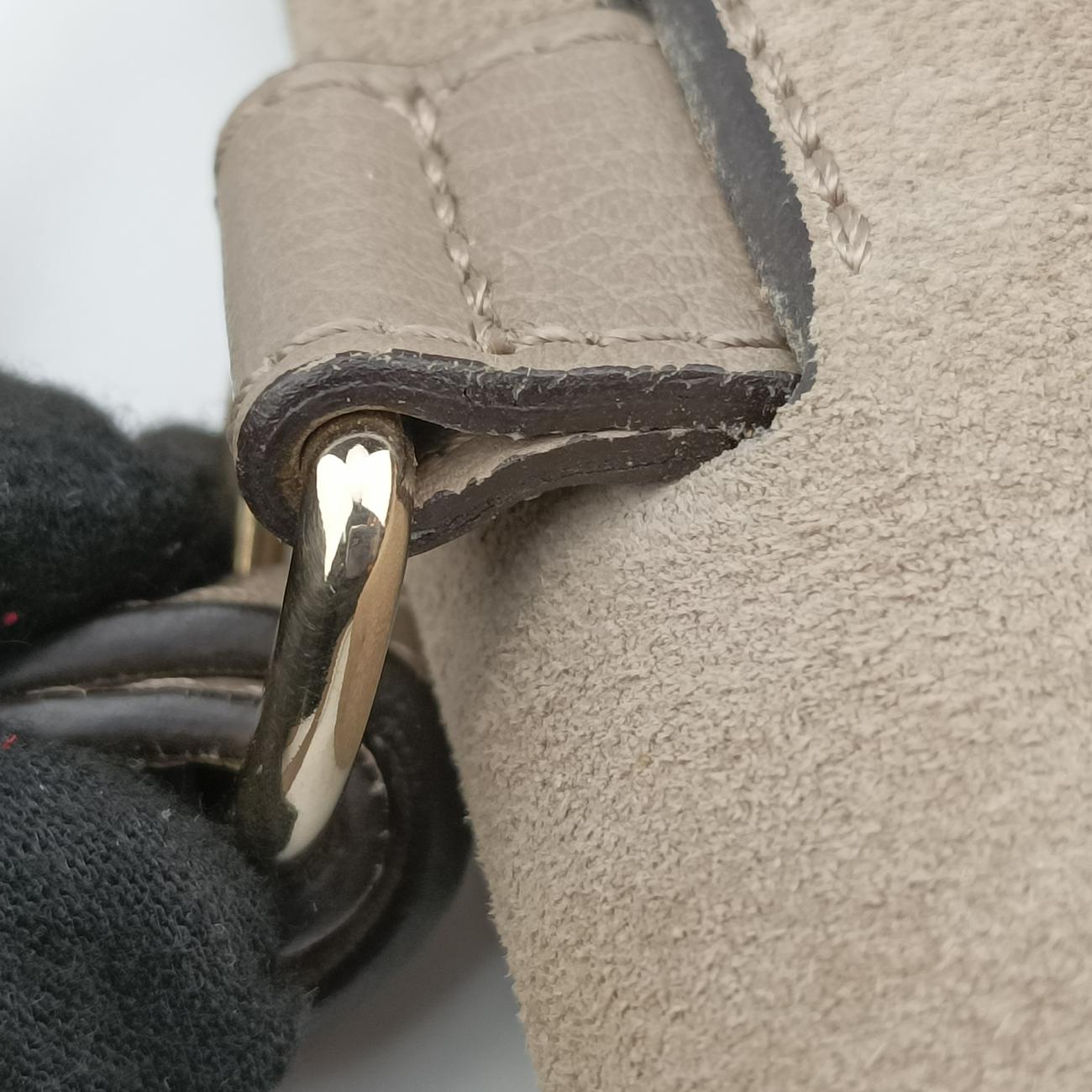 Pre-owned Chloe FAYE mini Grey Suede × leather  backpack/rucksack | stylenewstar