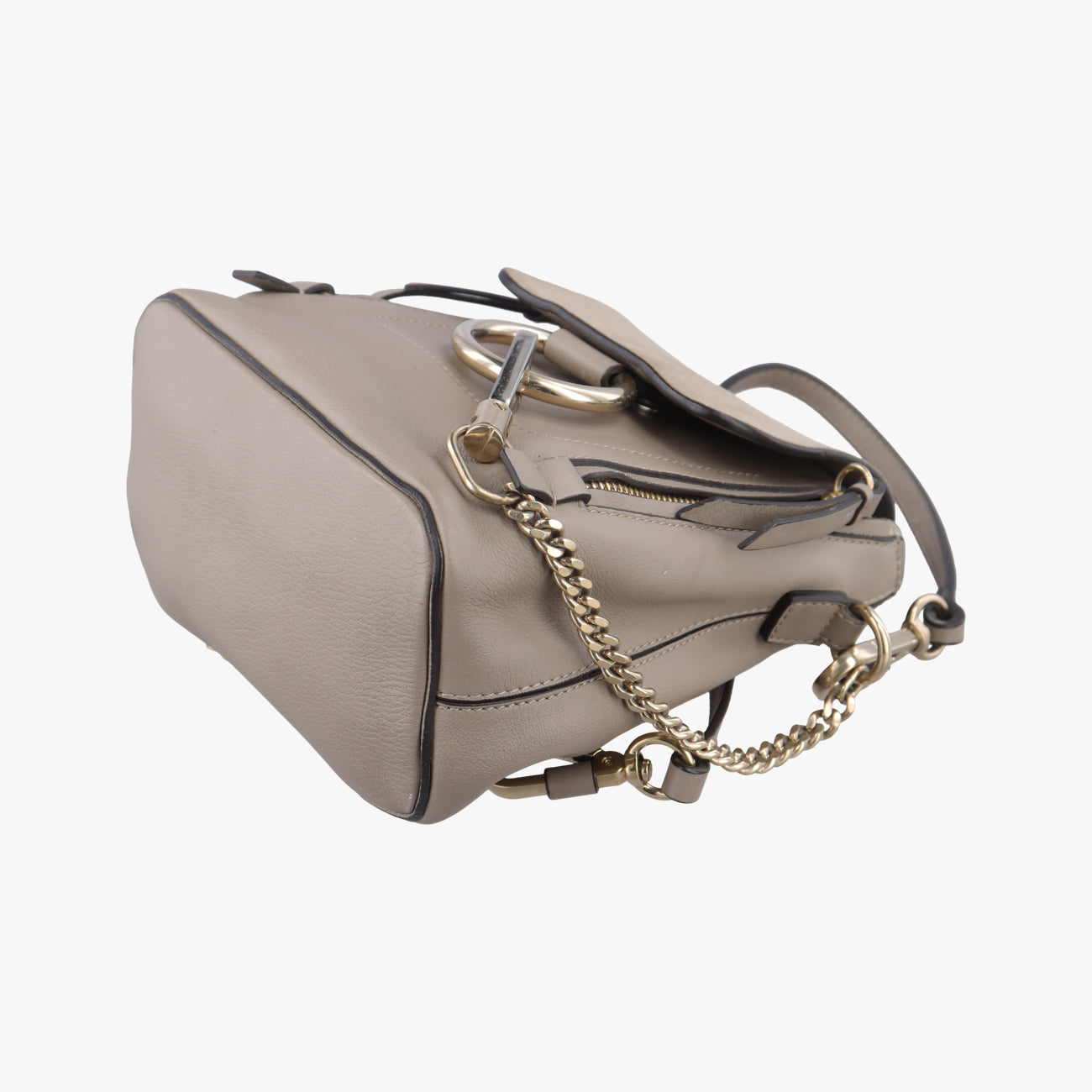 Pre-owned Chloe FAYE mini Grey Suede × leather  backpack/rucksack | stylenewstar