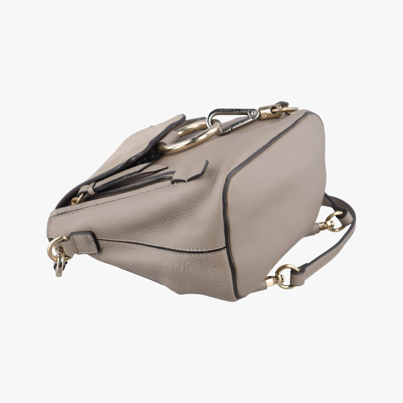 Pre-owned Chloe FAYE mini Grey Suede × leather  backpack/rucksack | stylenewstar