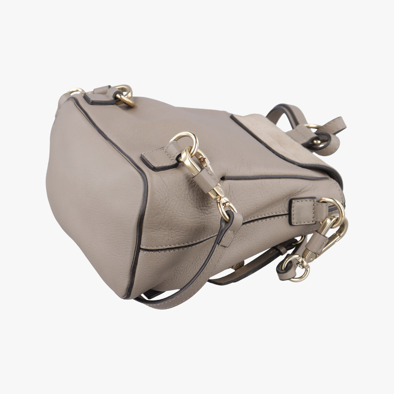 Pre-owned Chloe FAYE mini Grey Suede × leather  backpack/rucksack | stylenewstar