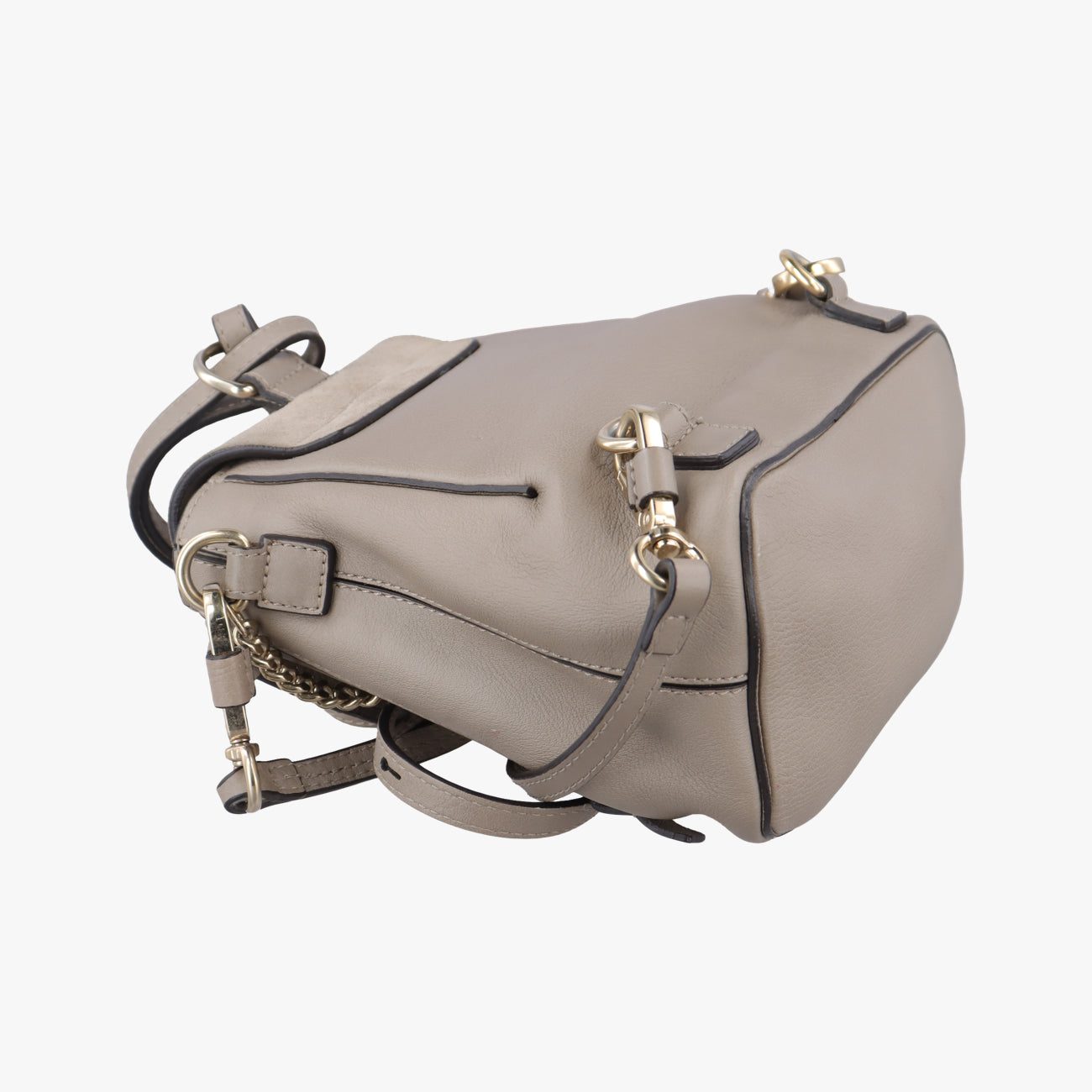 Pre-owned Chloe FAYE mini Grey Suede × leather  backpack/rucksack | stylenewstar