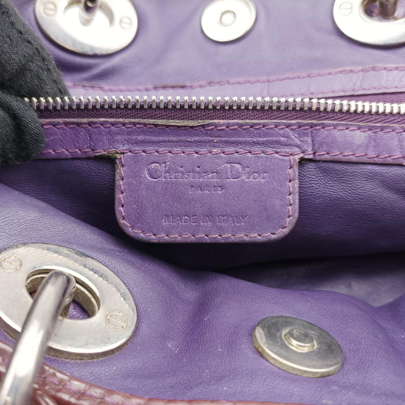 Secondhand Christian Dior Braided Lady Dior Purple x Bordeaux lambskin  handbag | stylenewstar
